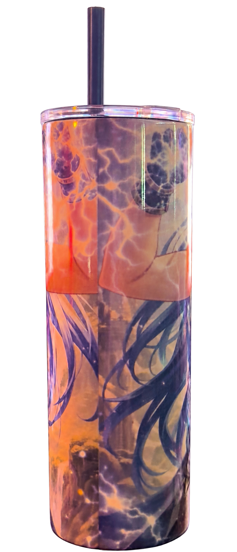 Anime Heroine Illustration Tumbler - actual reverse; photographed item, background removed