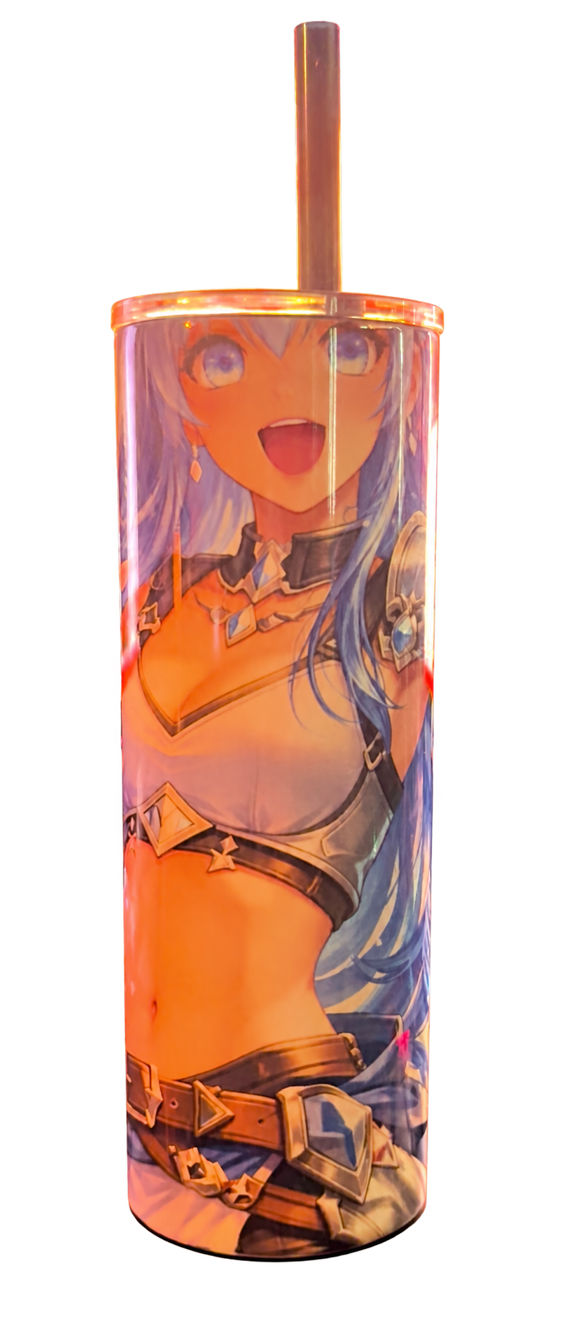 Anime Heroine Illustration Tumbler - actual front; photographed item, background removed