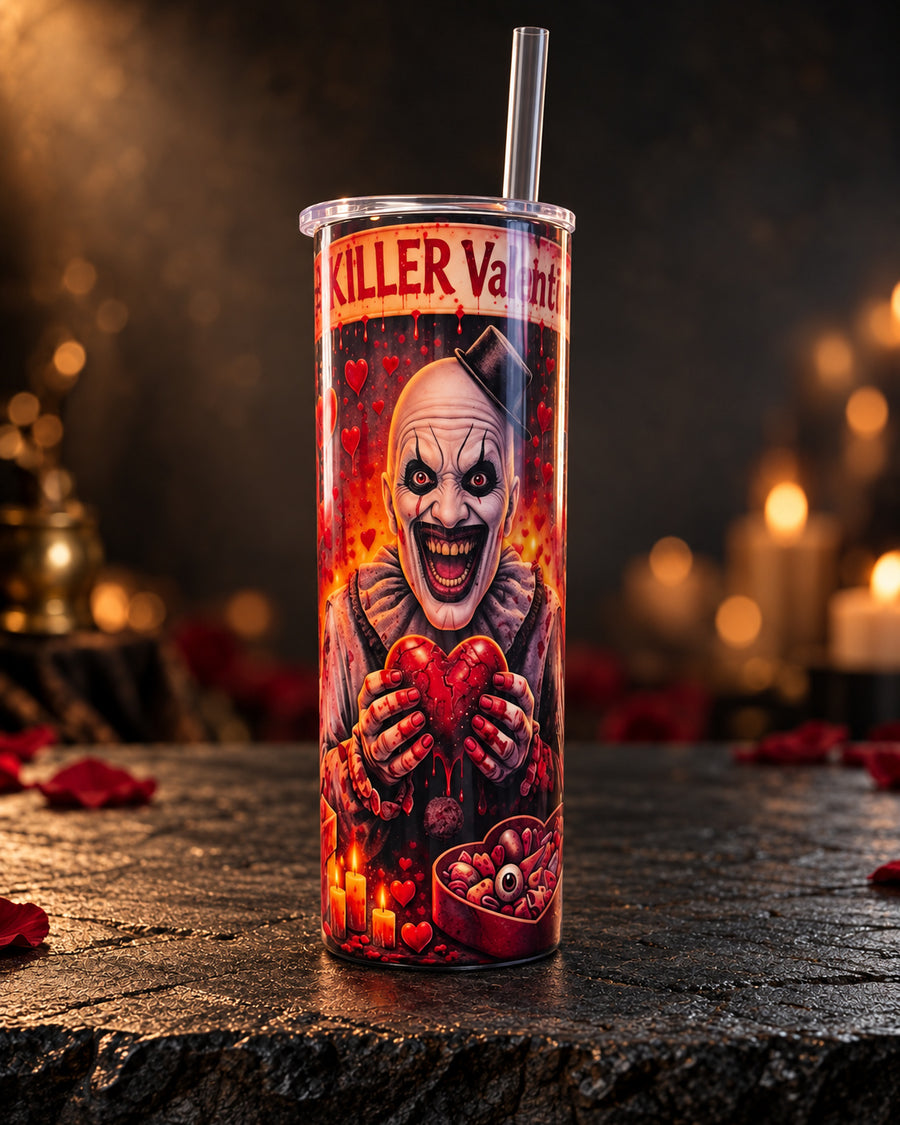 Valentine Art Clown Portrait Tumbler